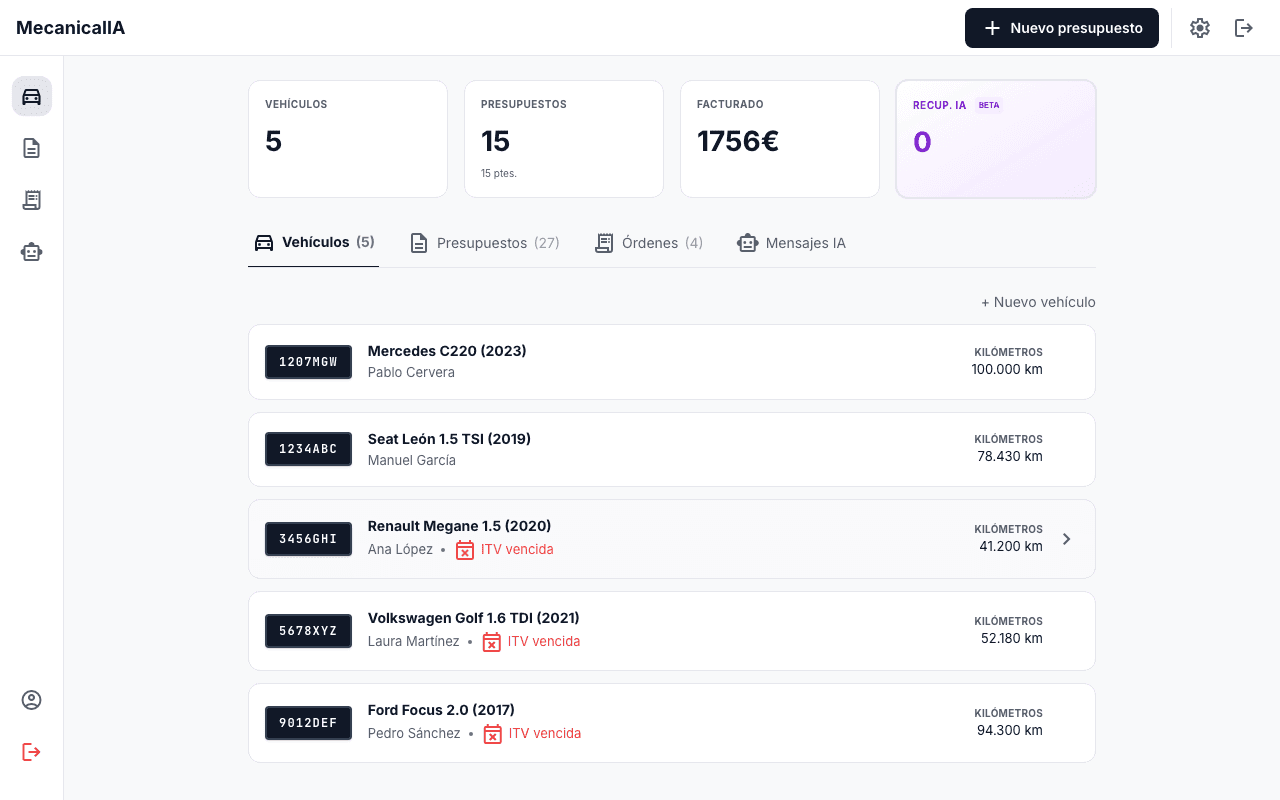 Dashboard MecanicalIA